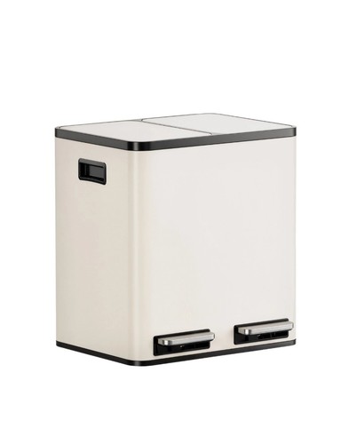 Cream recycling kitchen bin - cream,