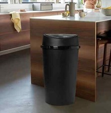 60L ALL BLACK TOUCH TOP BIN /