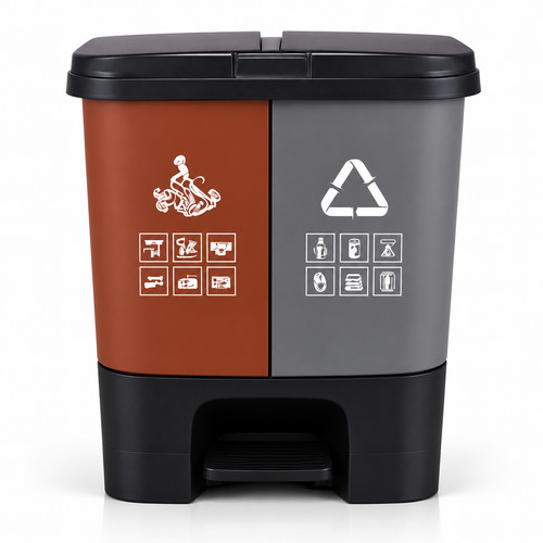 16l recycling pedal bin - recycling,