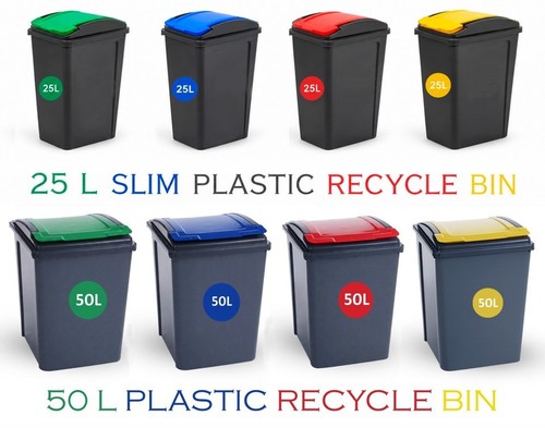 Large plastic recycling bin - plastic,