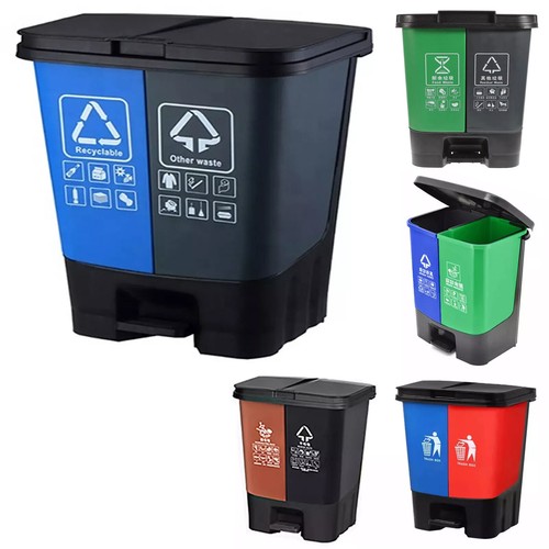 16l recycling pedal bin - bin, double