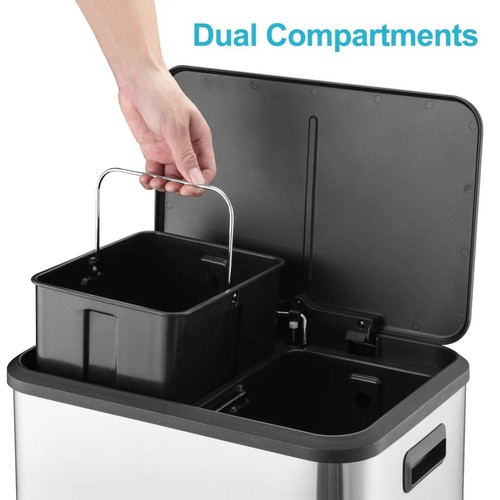 Dual compartment kitchen trash - kitchen,