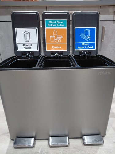 Recycling bin triple - recycling,
