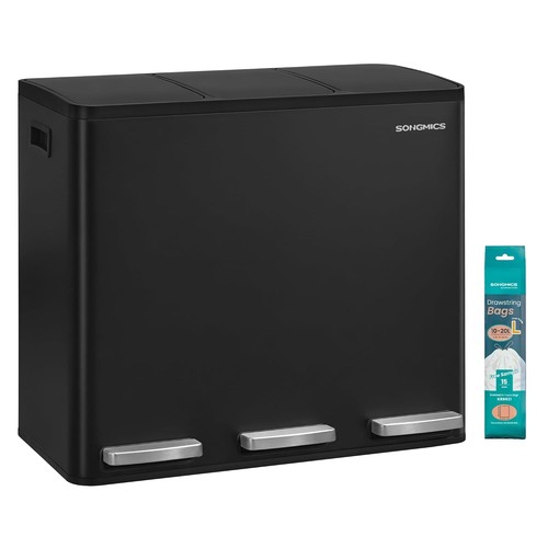 Black kitchen bin 18 - 18, l