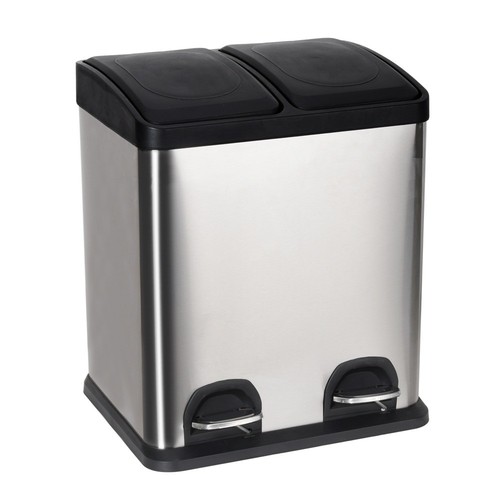 Recycling pedal bin 30l - recycling, 2x15l