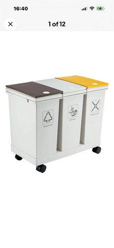 Compartment lidded recycling - 3-compartment,