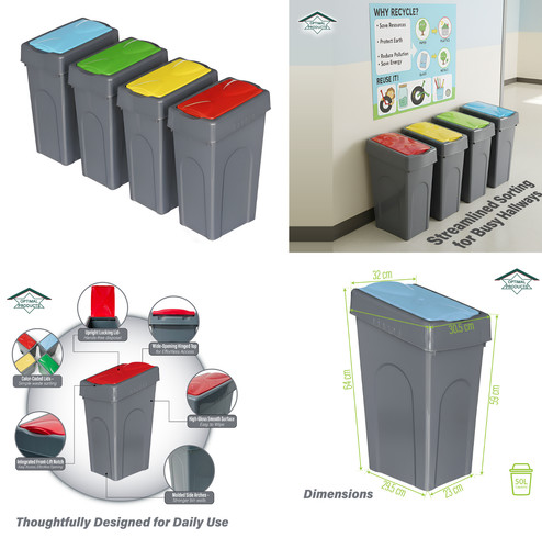 50l plastic recycling bin - 50l,