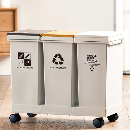Dual triple compartment waste - compartment,